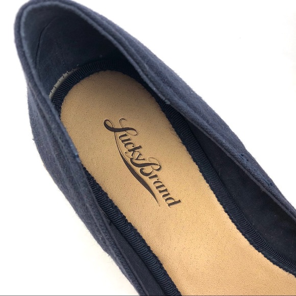 LUCKY BRAND Canvas Dark Blue Women’s Shoe Wedges - Picture 8 of 8